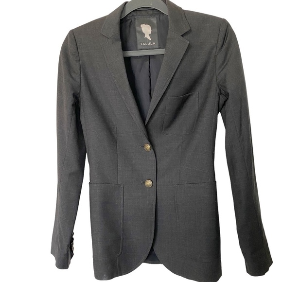 ARITZIA Talula Wool Charcoal Gray Blazer, Size 2 - Picture 1 of 9